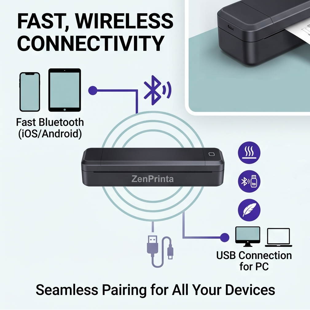 ZenPrinta™ Wireless Inkless A4 Printer